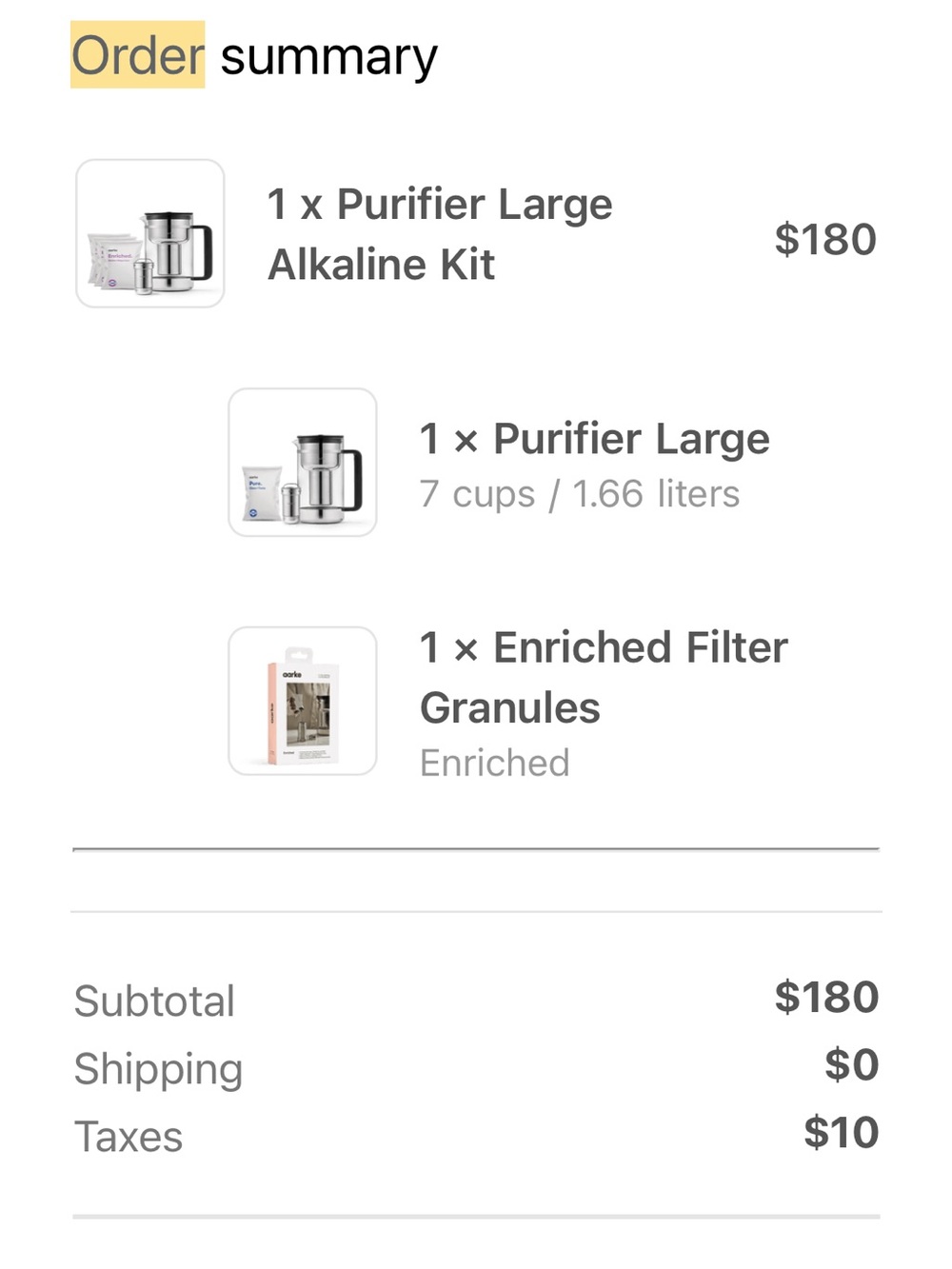 Aarke water purifier Purifier Large Alkaline Kit - Stainless Silver